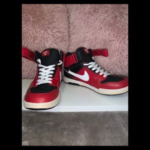 Black and red Nike shoes